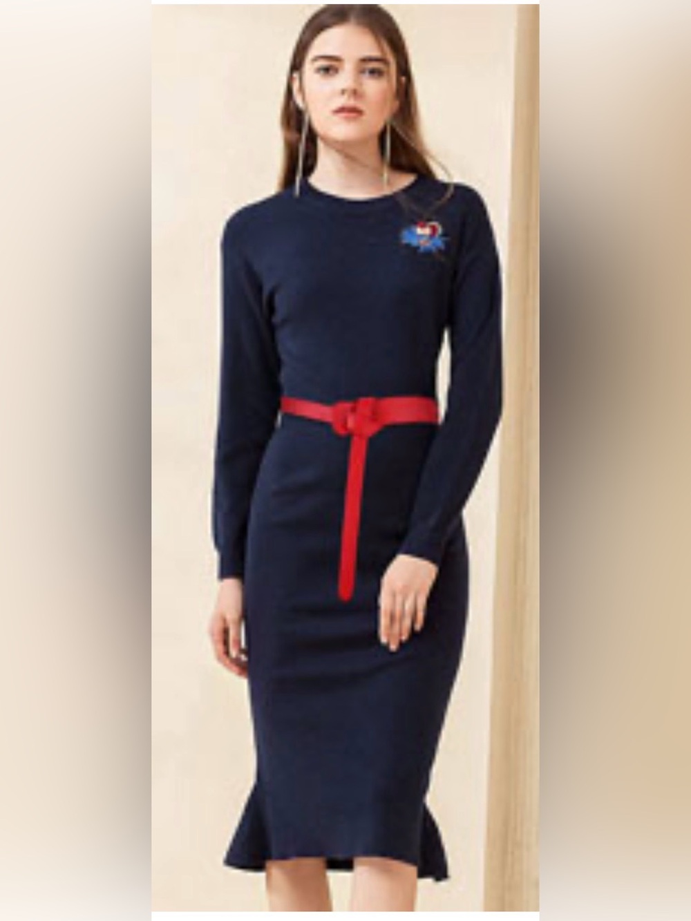 Red Pebbled Leather Wrap Knot Waist Belt